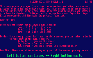 Electronic Jigsaw Puzzle atari screenshot